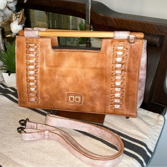 NWOT Bed Stu Leather Nataly Tan Rustic Nectar Lux Crossbody Handbag Retail $285 - Picture 13 of 14